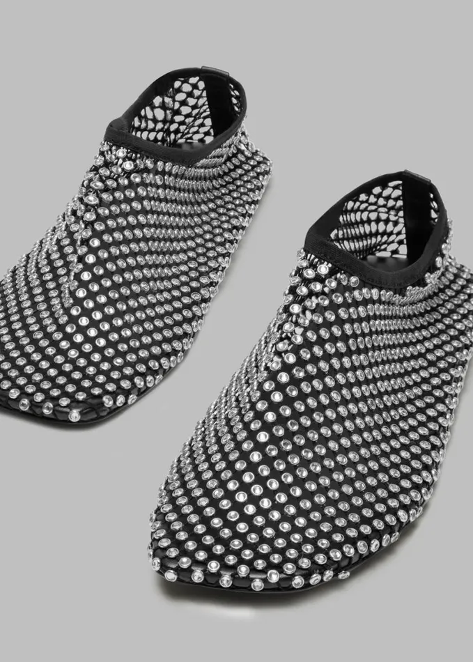 Shoes Women The Frankie Shop Christopher Esber Minette Crystal Flats 8211 Black