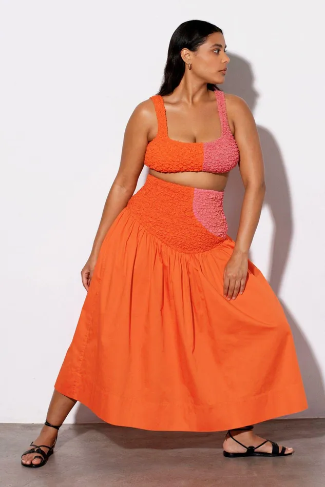 Shop Extended Sizes Mara Hoffman Extended Nicole Skirt Orange Shop Extended Sizes Mara Hoffman Extended Nicole Skirt Orange