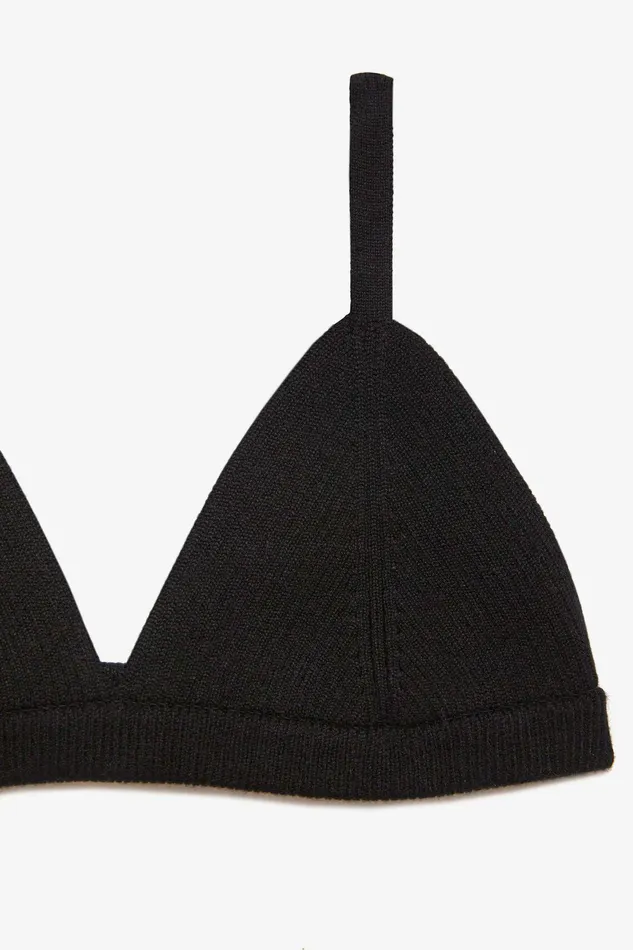 Shop Tops Mara Hoffman Cotton Kiko Bralette Black