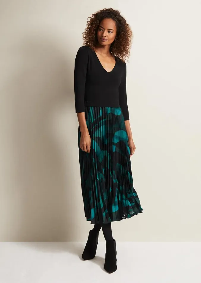 Sia Swirl Print Midi Dress Multicoloured Women Phase Eight Dresses