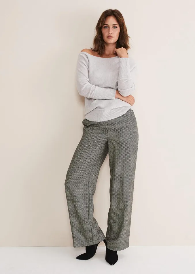 Sienna Wool Cashmere Asymmetric Jumper Mist Grey Women Phase Eight Knitwear