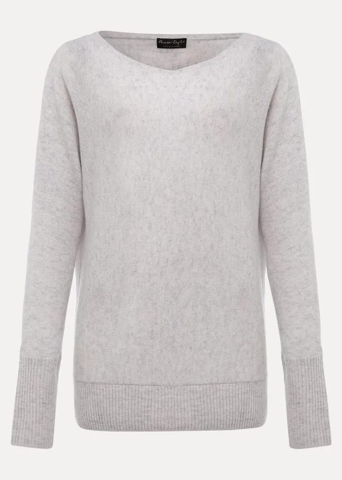 Sienna Wool Cashmere Asymmetric Jumper Mist Grey Women Phase Eight Knitwear