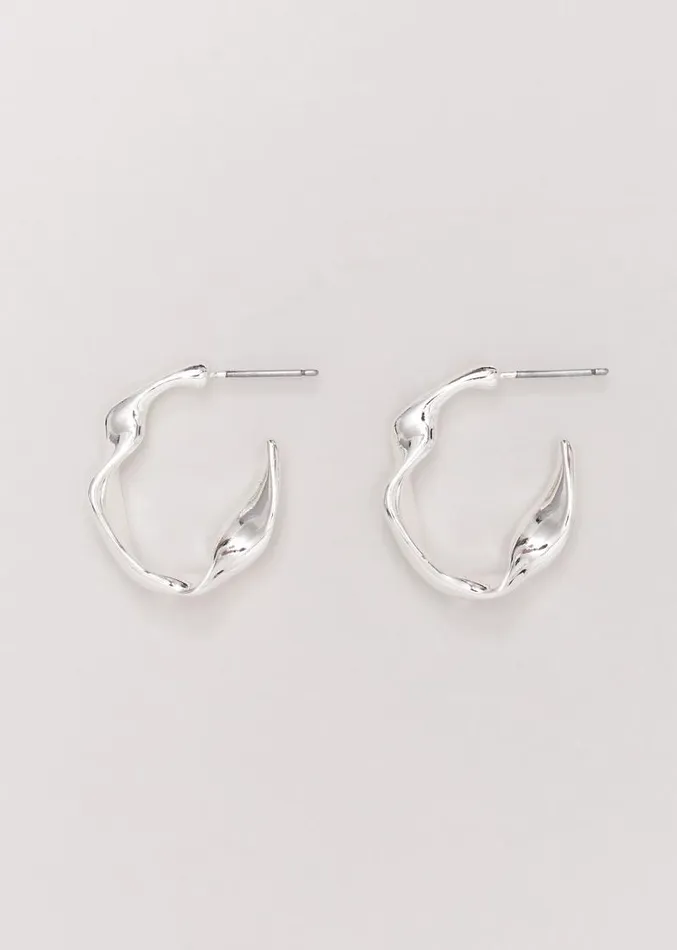 Silver Twist Hoop Earrings Silver Women Phase Eight Jewellery