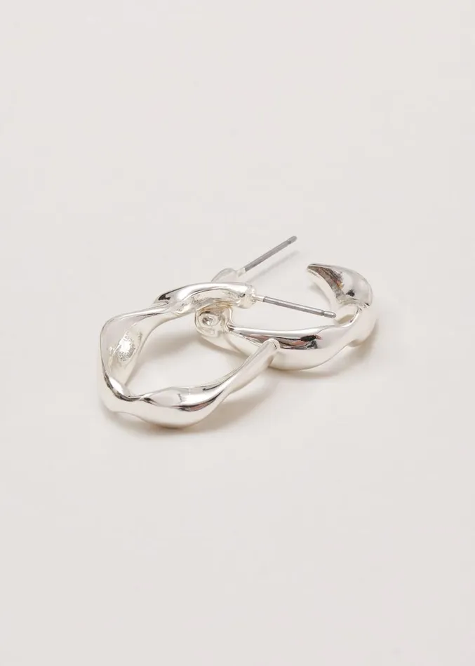 Silver Twist Hoop Earrings Silver Women Phase Eight Jewellery
