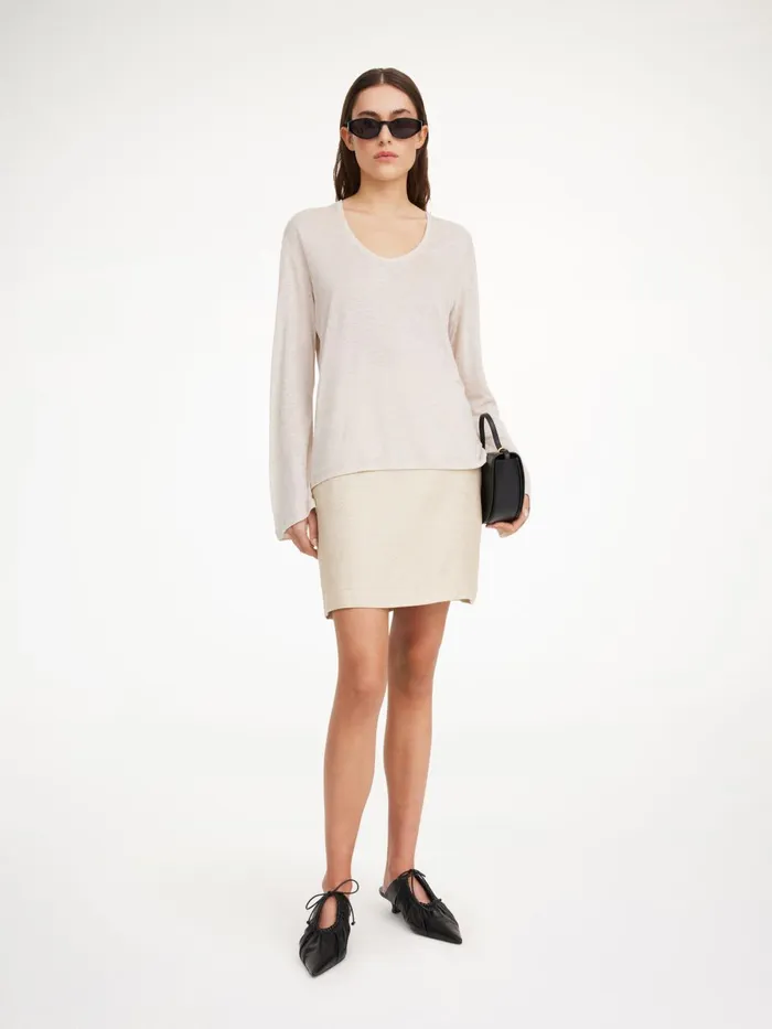 Skirts Women By Malene Birger Chambray Mini Skirt Wood
