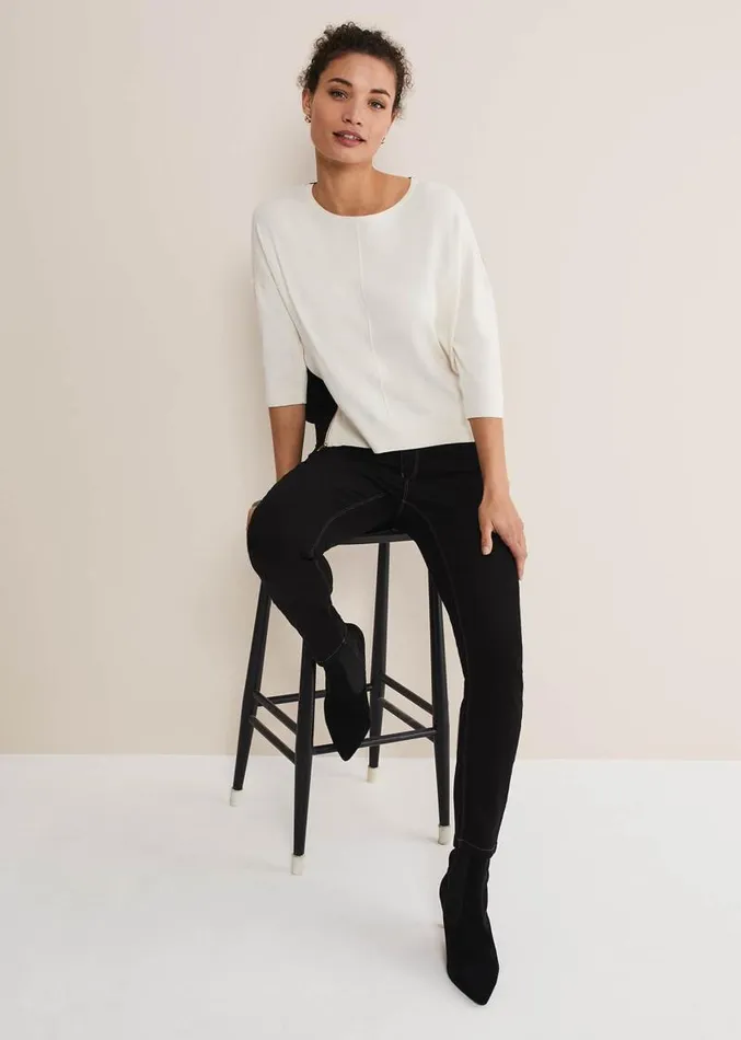 Skylar Colourblock Knit Blackivory Women Phase Eight Knitwear