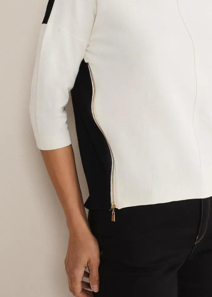 Skylar Colourblock Knit Blackivory Women Phase Eight Knitwear