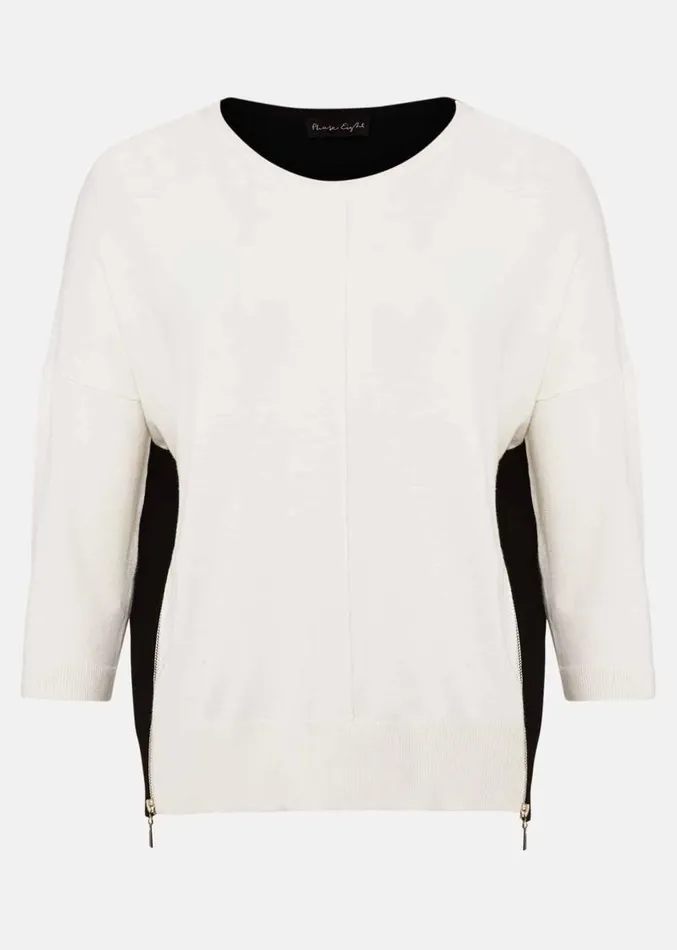 Skylar Colourblock Knit Blackivory Women Phase Eight Knitwear