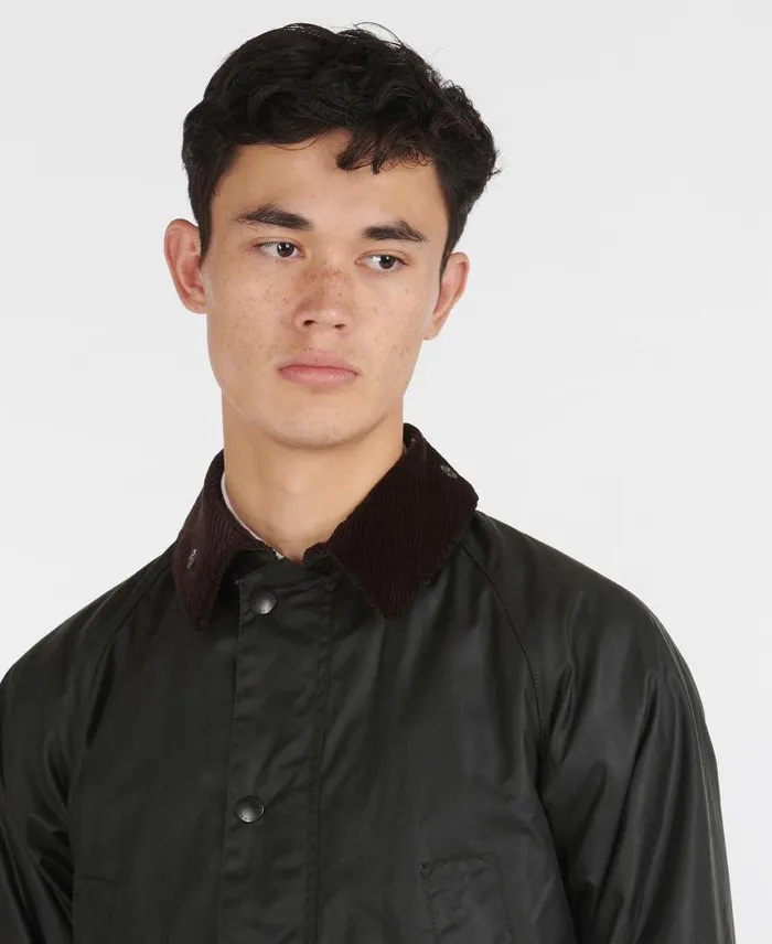 SL Bedale Waxed Cotton Jacket Black Men Barbour Waxed Jackets