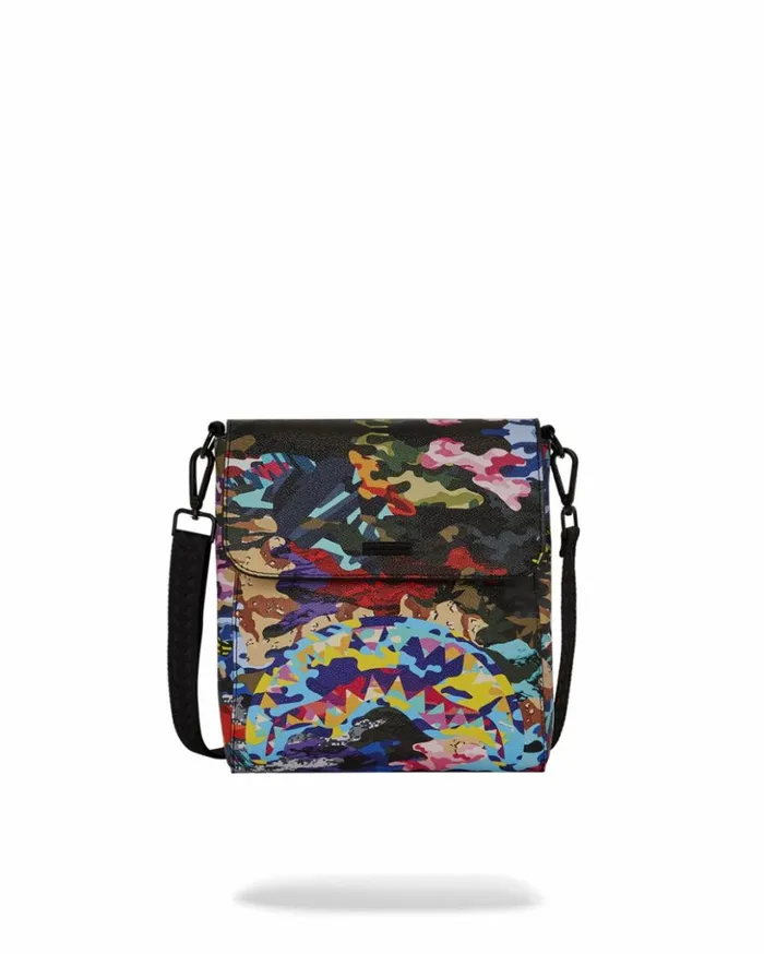 SLICED AND DICED CAMO MESSENGER SLING BAG Bags SPRAYGROUND