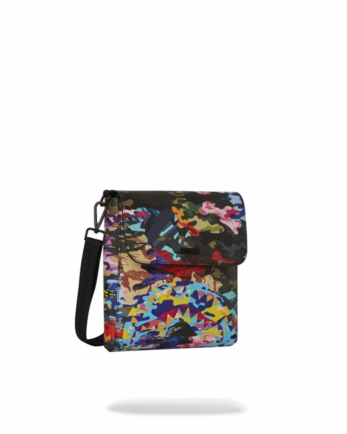 SLICED AND DICED CAMO MESSENGER SLING BAG Bags SPRAYGROUND
