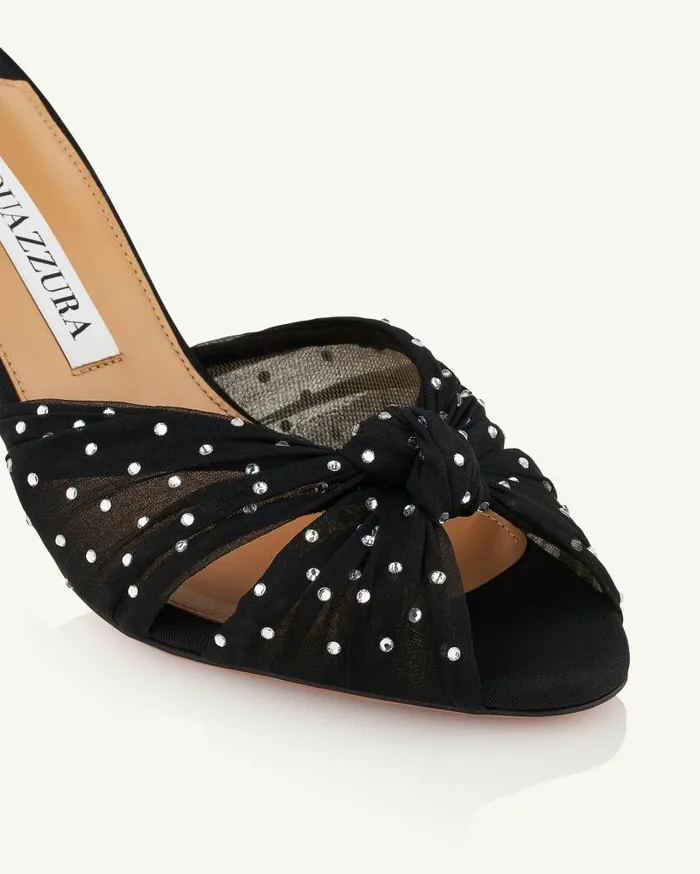 Slow Kisses Mule 75 Black Women Aquazzura Sandals Slow Kisses Mule 75 Black Women Aquazzura Sandals