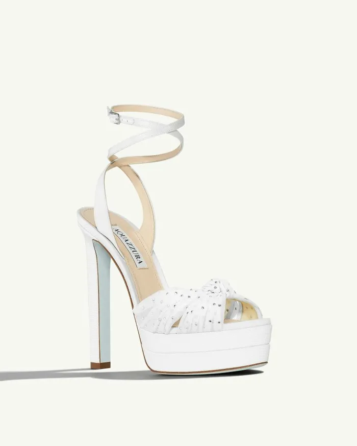 Slow Kisses Sandal Plateau 130 White Women Aquazzura Platforms
