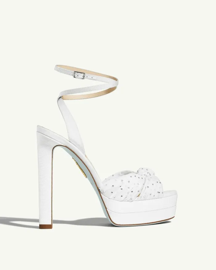 Slow Kisses Sandal Plateau 130 White Women Aquazzura Platforms