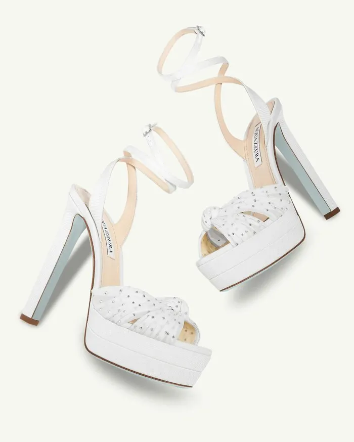 Slow Kisses Sandal Plateau 130 White Women Aquazzura Platforms