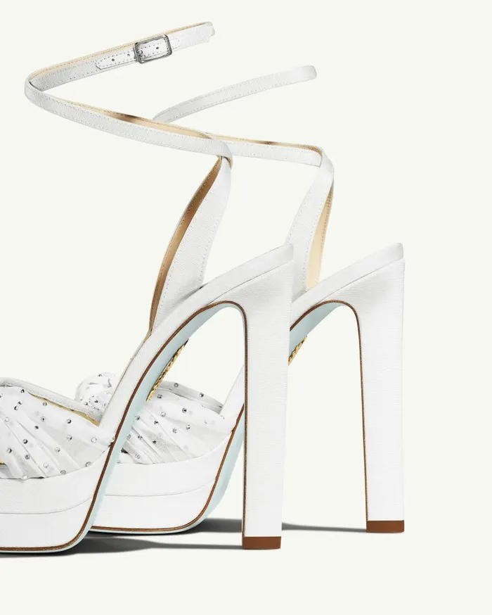 Slow Kisses Sandal Plateau 130 White Women Aquazzura Platforms