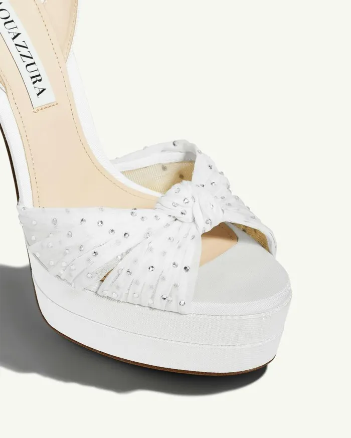Slow Kisses Sandal Plateau 130 White Women Aquazzura Platforms