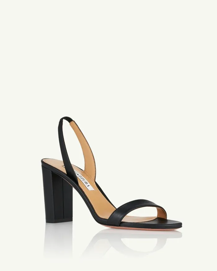 So Nude Block Sandal 85 Black Women Aquazzura Sandals