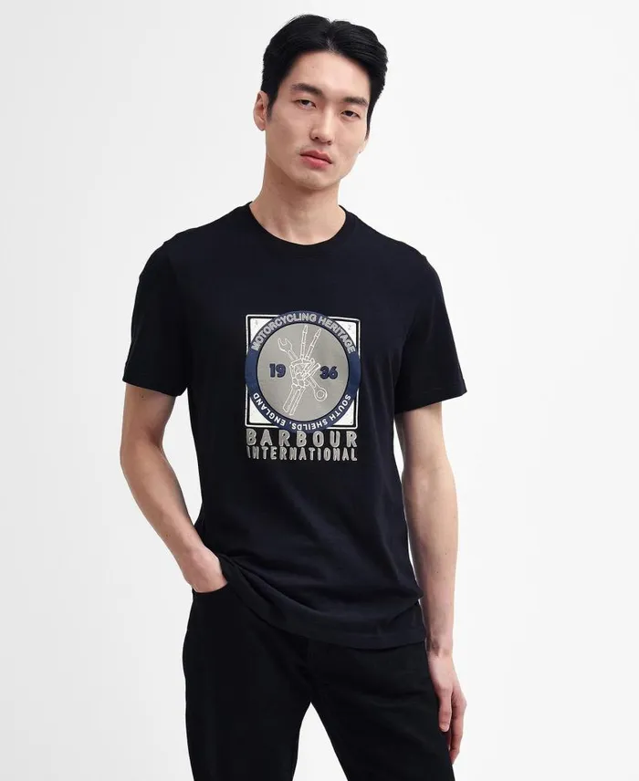Socket Graphic TShirt Grey Marl Men Barbour TShirts