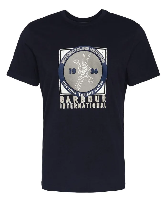 Socket Graphic TShirt Grey Marl Men Barbour TShirts