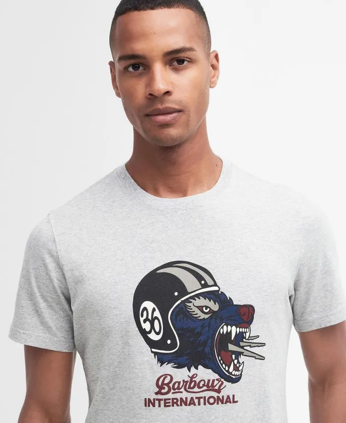 Socket Graphic TShirt Grey Marl Men Barbour TShirts