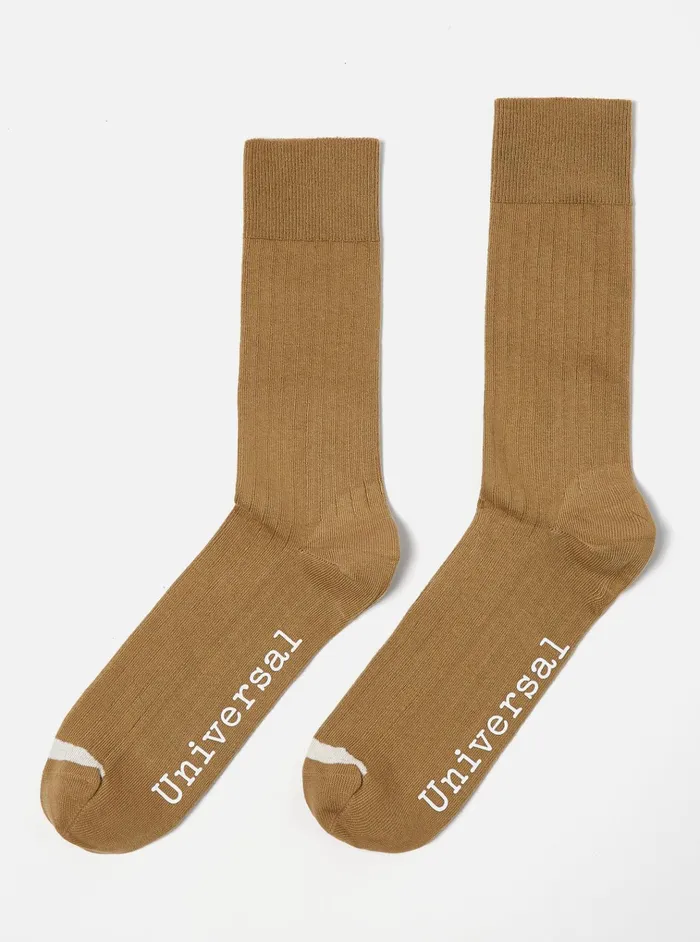 Socks Men Universal Works Universal Works 3 Pack Modal Sock In BlackNavyCumin Rib Knit