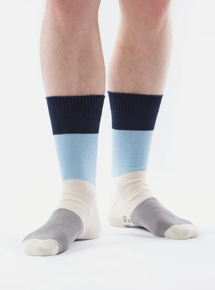 Socks Men Universal Works Universal Works Bold Stripe Sock In NavySky Cotton