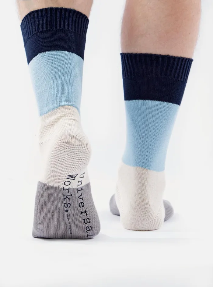 Socks Men Universal Works Universal Works Bold Stripe Sock In NavySky Cotton