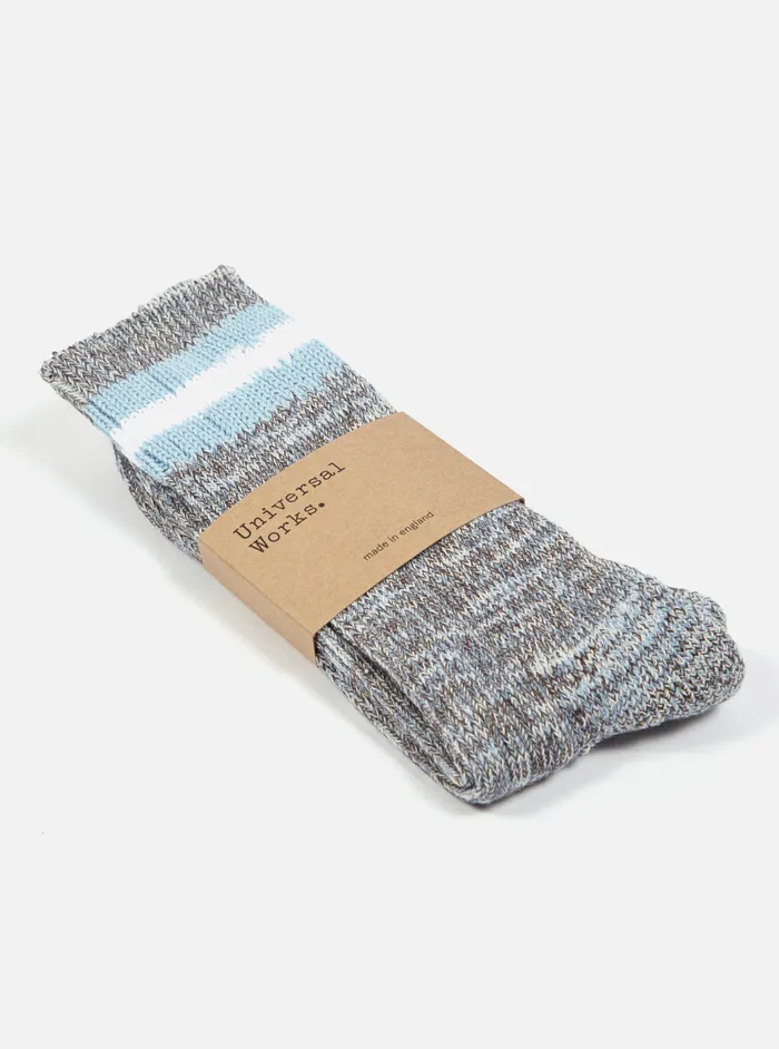 Socks Men Universal Works Universal Works Everyday Stripe Sock In Cornish Blue Cotton Socks Men Universal Works Universal Works Everyday Stripe Sock In Cornish Blue Cotton