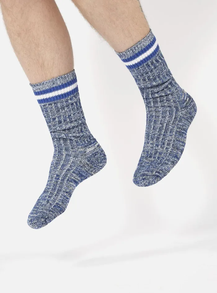 Socks Men Universal Works Universal Works Everyday Stripe Sock In Navy Cotton Socks Men Universal Works Universal Works Everyday Stripe Sock In Navy Cotton