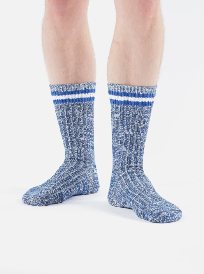 Socks Men Universal Works Universal Works Everyday Stripe Sock In Navy Cotton Socks Men Universal Works Universal Works Everyday Stripe Sock In Navy Cotton