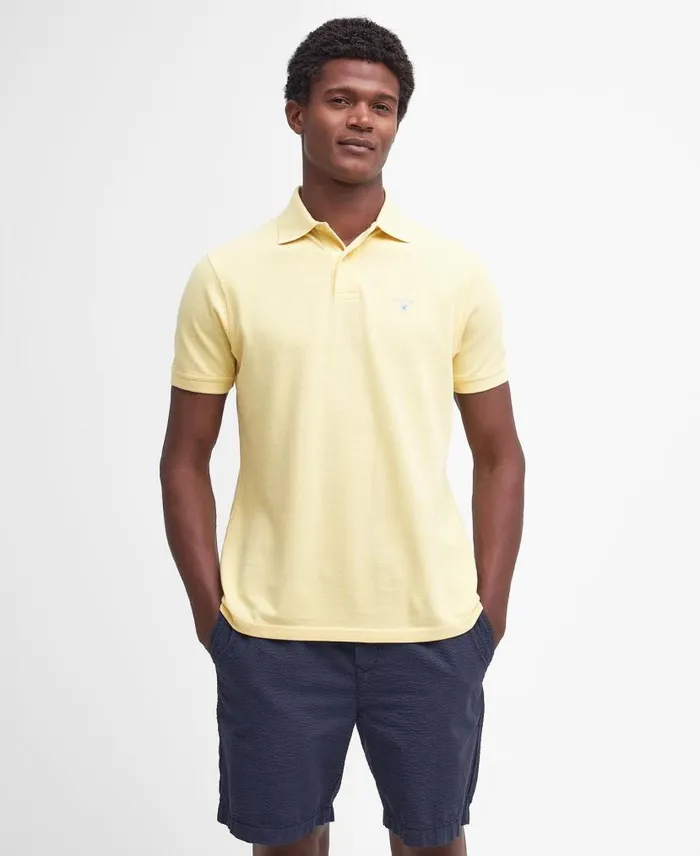 Sports Polo Shirt Grey Marl Men Barbour Polo Shirts