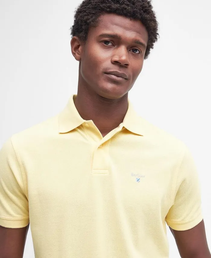 Sports Polo Shirt Grey Marl Men Barbour Polo Shirts