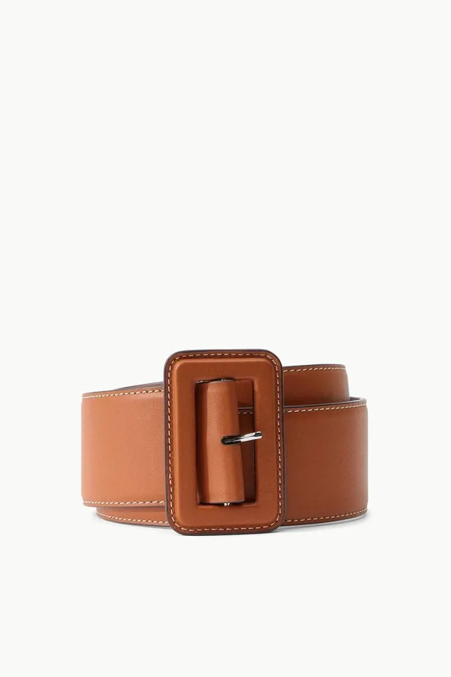 STAUD Belts Women STAUD WIDE WAIST BELT TAN