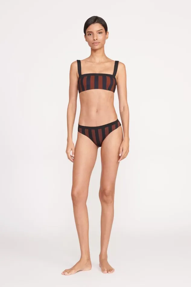 STAUD Bikinis Women STAUD LIV BIKINI TOP BLACK TAN SEASHORE STRIPE STAUD Bikinis Women STAUD LIV BIKINI TOP BLACK TAN SEASHORE STRIPE