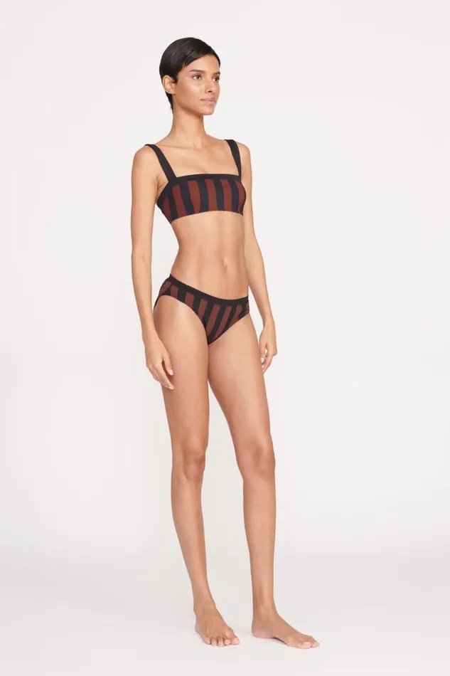 STAUD Bikinis Women STAUD LIV BIKINI TOP BLACK TAN SEASHORE STRIPE STAUD Bikinis Women STAUD LIV BIKINI TOP BLACK TAN SEASHORE STRIPE