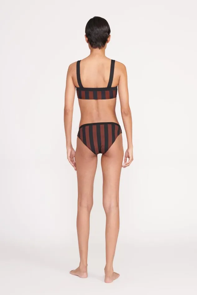 STAUD Bikinis Women STAUD LIV BIKINI TOP BLACK TAN SEASHORE STRIPE STAUD Bikinis Women STAUD LIV BIKINI TOP BLACK TAN SEASHORE STRIPE