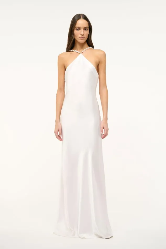 STAUD Bridal Women STAUD CADENCE DRESS PEARL