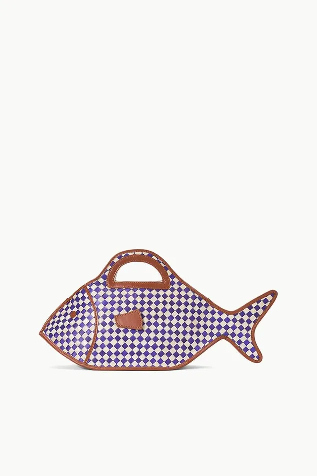 STAUD Clutches Women STAUD CLEO FISH BASKET BAG COCONUT CHECK