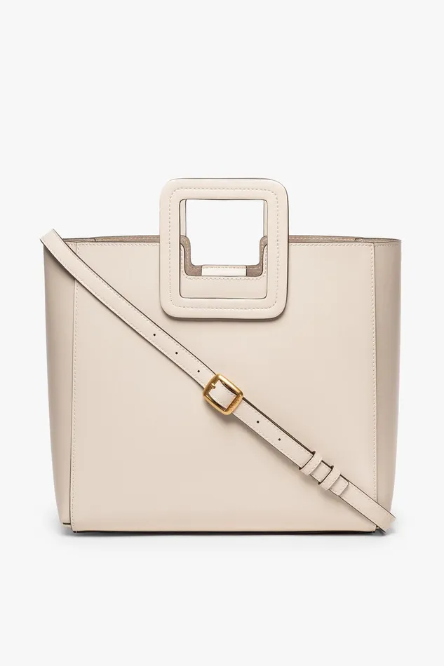 STAUD Crossbody Women STAUD SHIRLEY LEATHER TOTE BAG CREAM