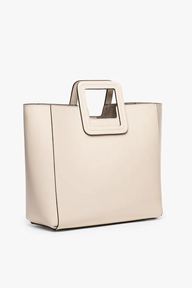 STAUD Crossbody Women STAUD SHIRLEY LEATHER TOTE BAG CREAM STAUD Crossbody Women STAUD SHIRLEY LEATHER TOTE BAG CREAM