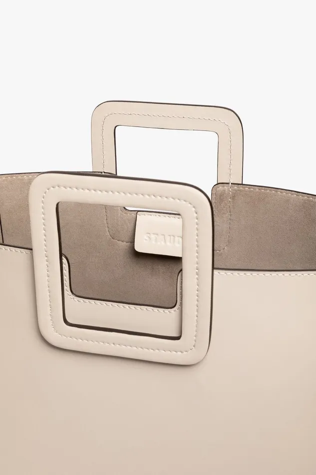 STAUD Crossbody Women STAUD SHIRLEY LEATHER TOTE BAG CREAM STAUD Crossbody Women STAUD SHIRLEY LEATHER TOTE BAG CREAM