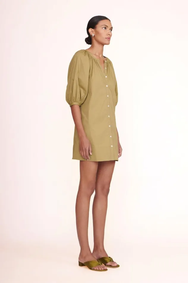 STAUD Dresses Women MINI VINCENT DRESS KHAKI STAUD Dresses Women MINI VINCENT DRESS KHAKI