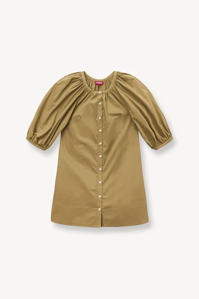 STAUD Dresses Women MINI VINCENT DRESS KHAKI STAUD Dresses Women MINI VINCENT DRESS KHAKI