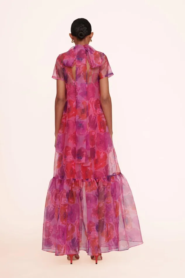 STAUD Dresses Women STAUD CALLUNA DRESS MAGENTA PAINTED FLORAL STAUD Dresses Women STAUD CALLUNA DRESS MAGENTA PAINTED FLORAL