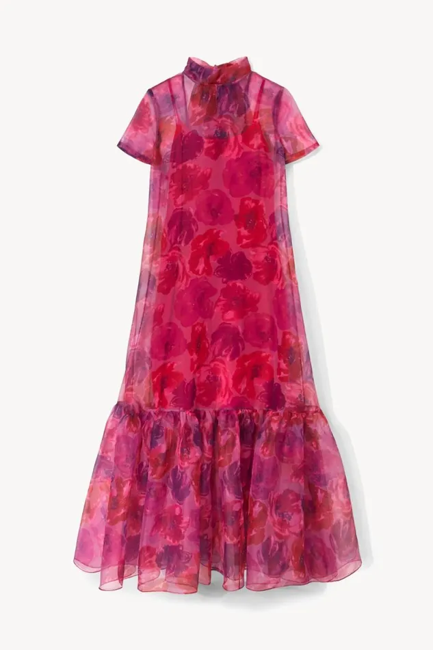 STAUD Dresses Women STAUD CALLUNA DRESS MAGENTA PAINTED FLORAL STAUD Dresses Women STAUD CALLUNA DRESS MAGENTA PAINTED FLORAL