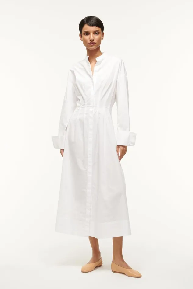 STAUD Dresses Women STAUD MIDI LORENZA DRESS WHITE