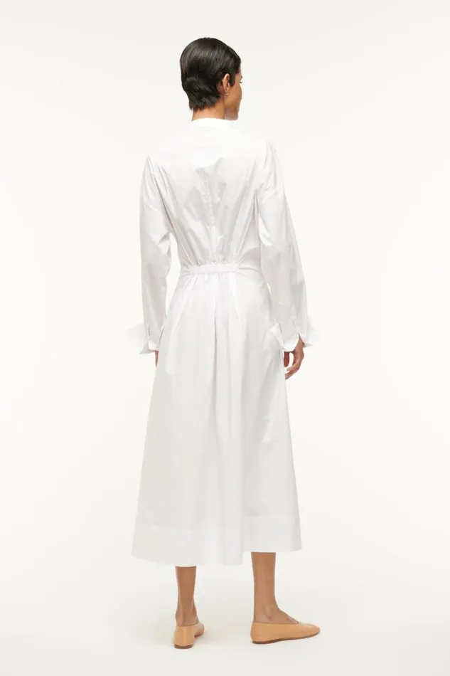STAUD Dresses Women STAUD MIDI LORENZA DRESS WHITE STAUD Dresses Women STAUD MIDI LORENZA DRESS WHITE
