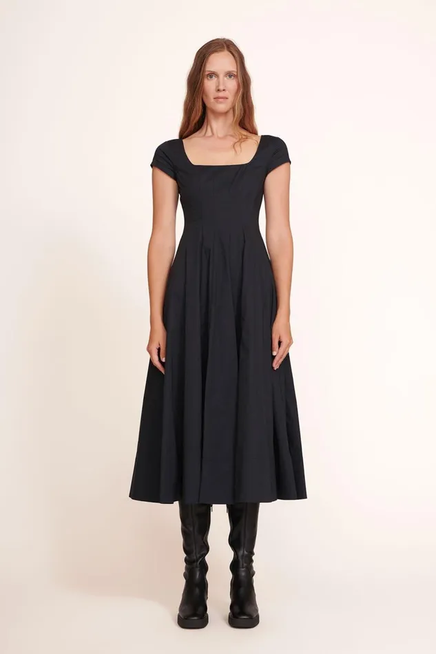 STAUD Dresses Women STAUD SHORT SLEEVE WELLS DRESS BLACK