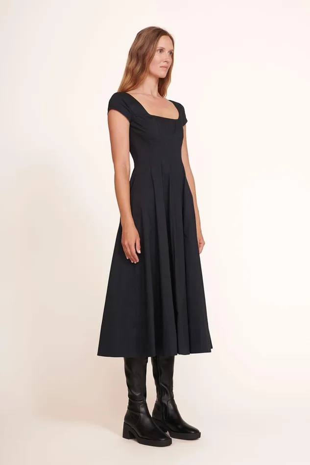STAUD Dresses Women STAUD SHORT SLEEVE WELLS DRESS BLACK STAUD Dresses Women STAUD SHORT SLEEVE WELLS DRESS BLACK